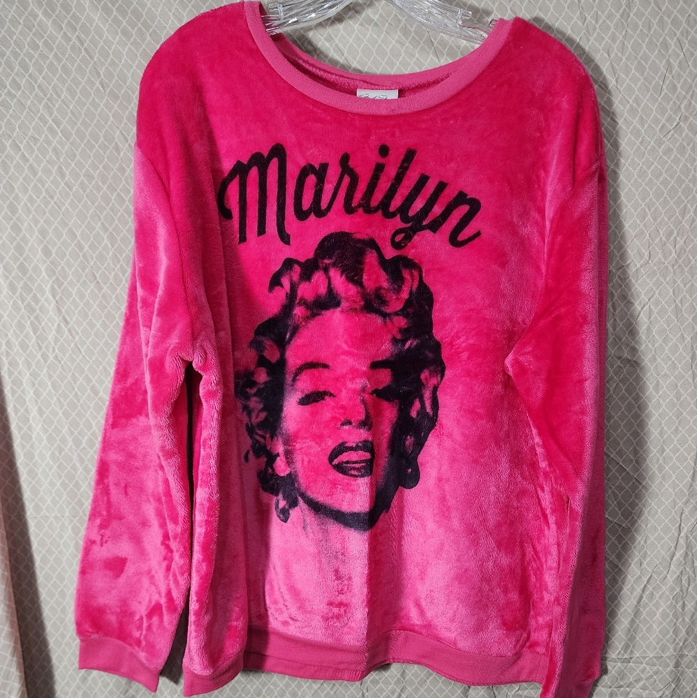 Marilyn Monroe Pink Velour Sweatshirt Women's XXL 19 Used Great Shape